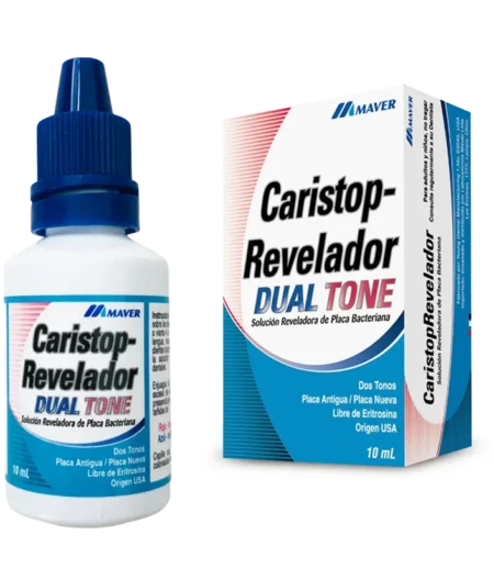 REVELADOR / DETECTOR DE PLACA BACTERIANA CARISTOP DUAL TONE 10ml - MAVER